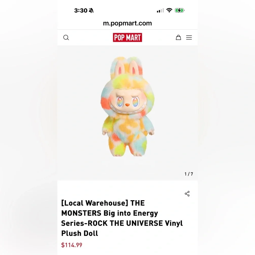 The Monsters Big Into Energy Series - Rock the Universe Vinyl Plush Doll. New. - Picture 9 of 12